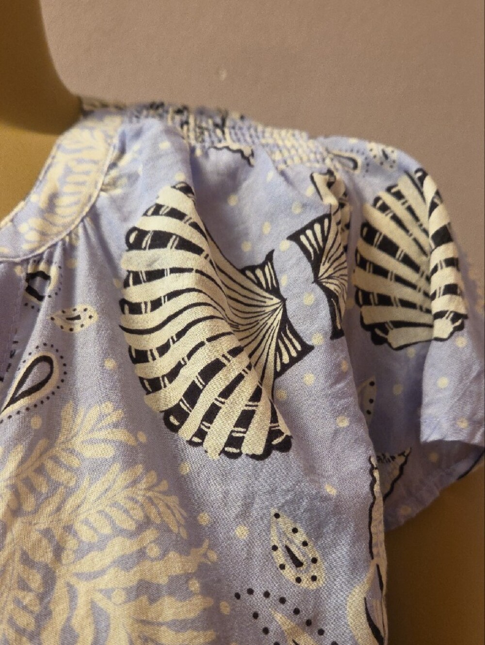 Vineyard Vines Light Blue Shell-Print V-Neck Blouse